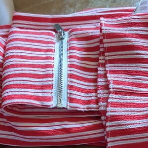 Mistress Rocks Red and White Striped Tube Topwith Zipper
